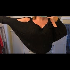 Open shoulder sweater